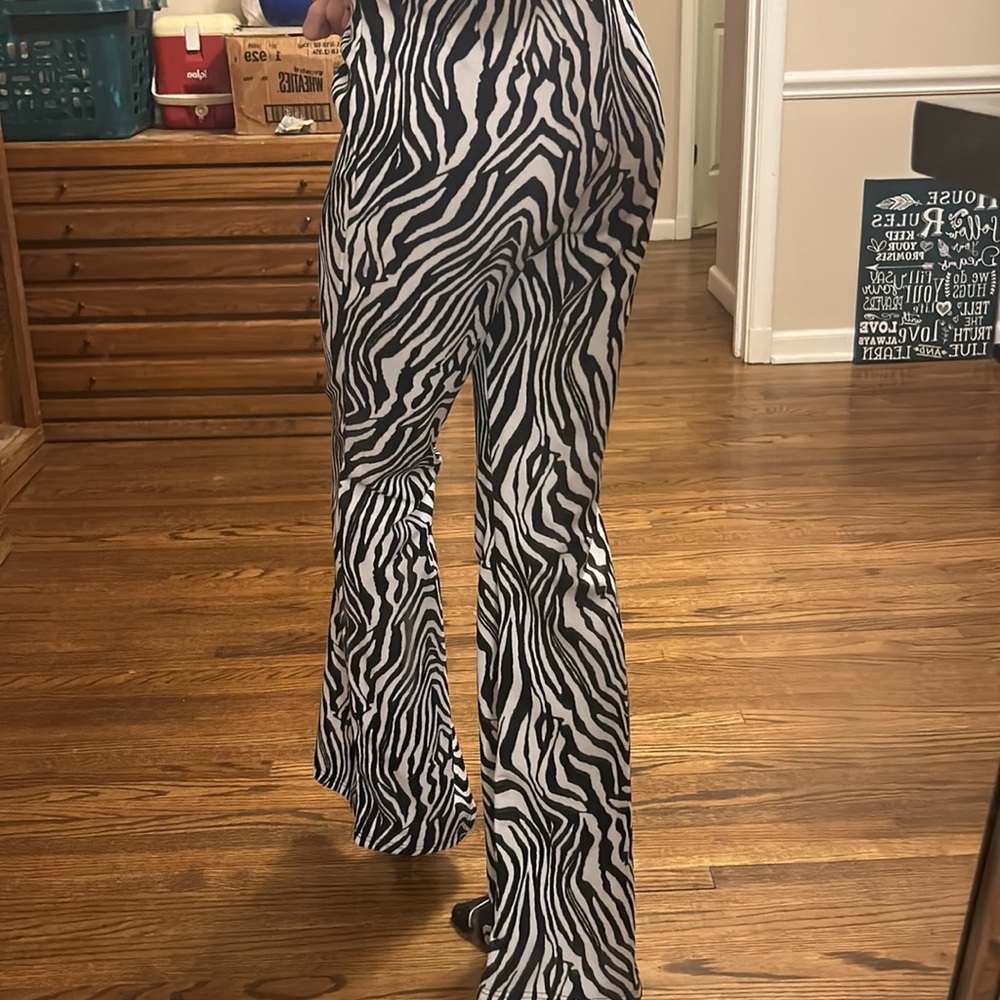 zebra print flair pants